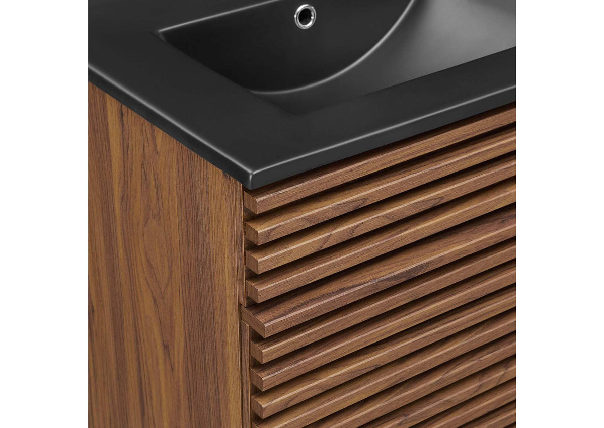EEI-5381-WAL-BLK Render 48" Double Sink Bathroom Vanity By Modway