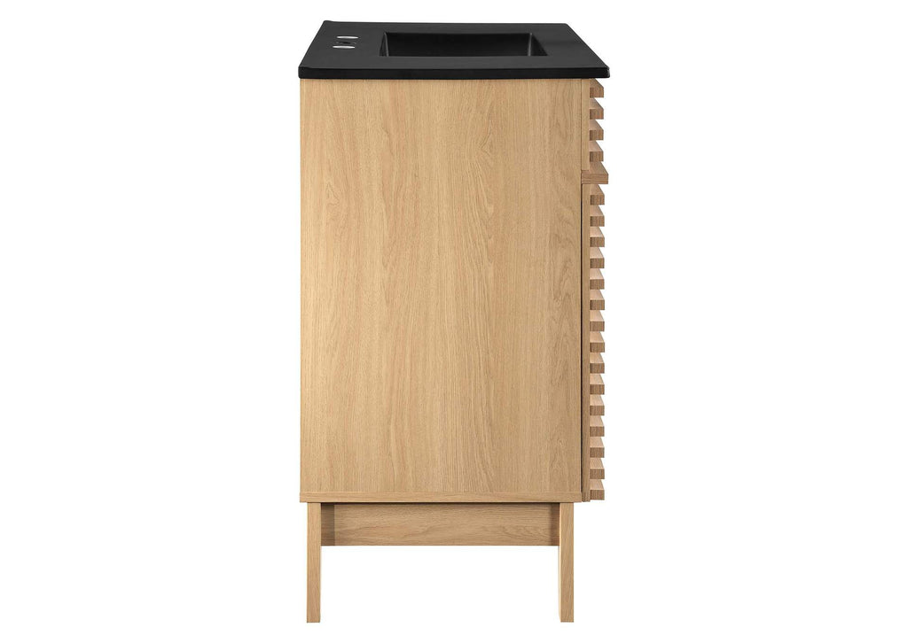 EEI-5396-OAK-BLK Render 36" Bathroom Vanity By Modway