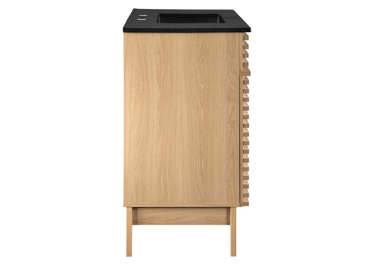 EEI-5396-OAK-BLK Render 36" Bathroom Vanity By Modway
