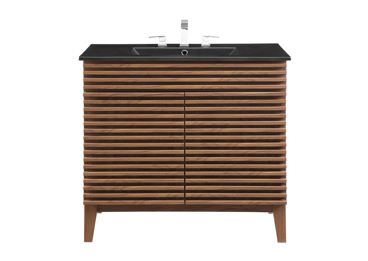 EEI-5396-WAL-BLK Render 36" Bathroom Vanity By Modway