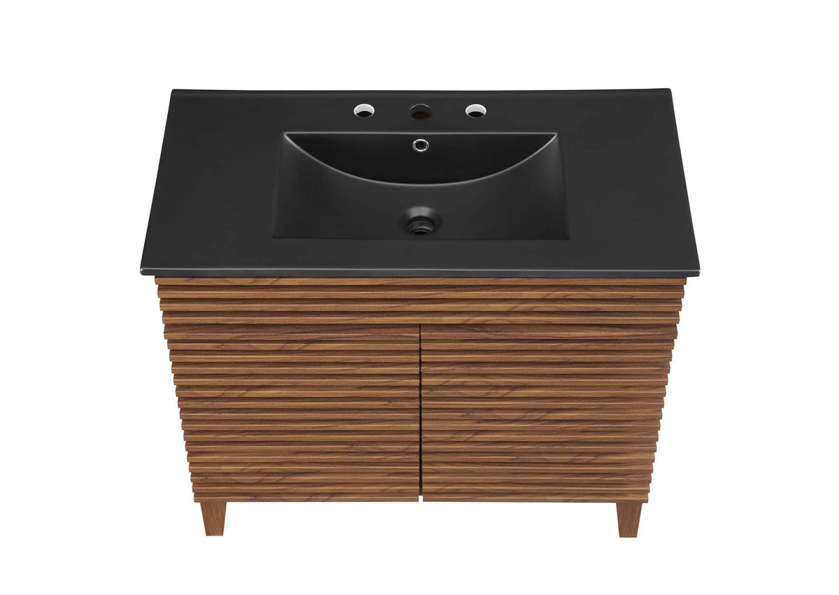 EEI-5396-WAL-BLK Render 36" Bathroom Vanity By Modway