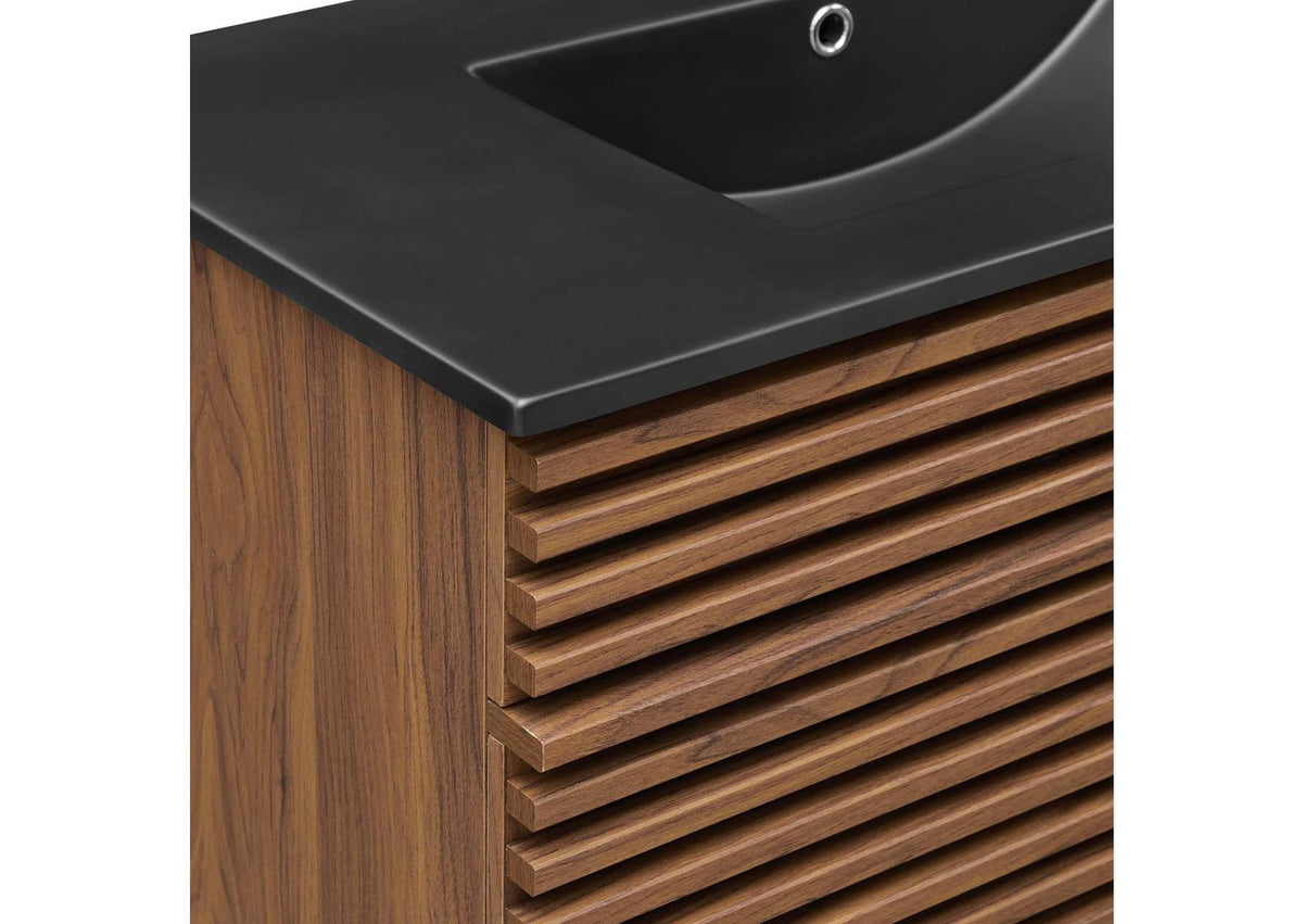 EEI-5396-WAL-BLK Render 36" Bathroom Vanity By Modway