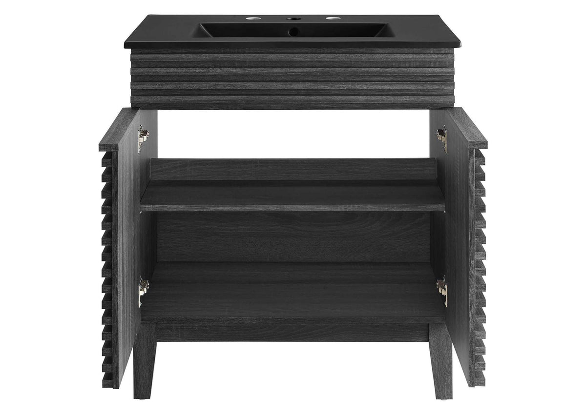 EEI-5418-CHA-BLK Render 30" Bathroom Vanity By Modway