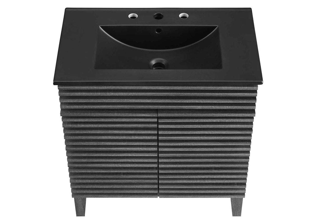 EEI-5418-CHA-BLK Render 30" Bathroom Vanity By Modway