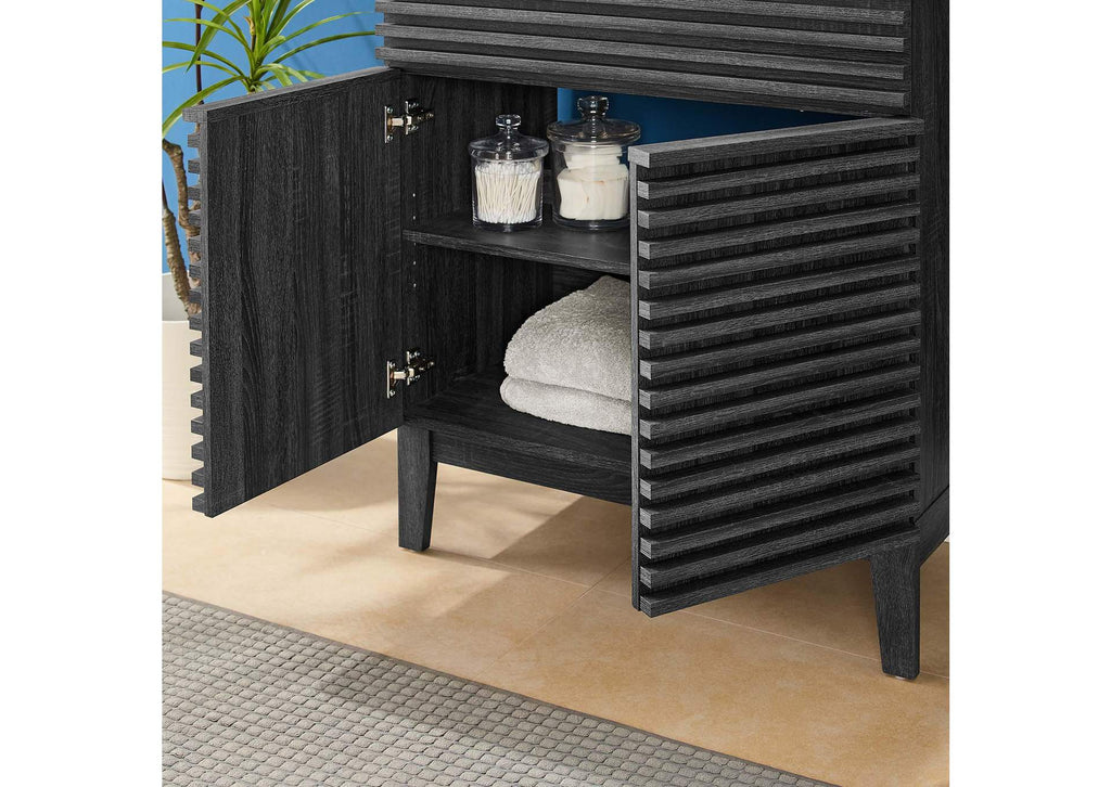 EEI-5418-CHA-BLK Render 30" Bathroom Vanity By Modway