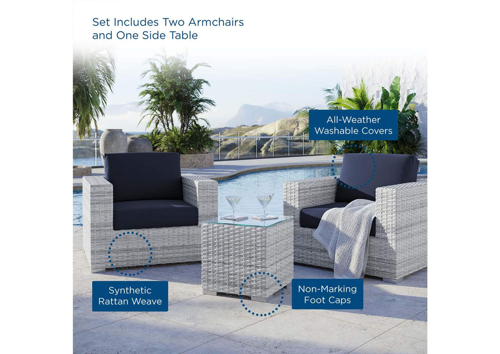 EEI-5444-LGR-NAV Convene 3-Piece Outdoor Patio Set By Modway