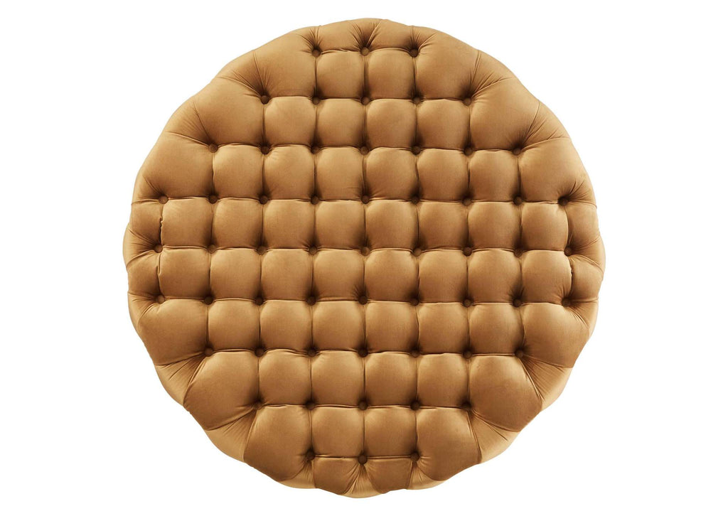 EEI-5469-COG Amour Tufted Button Large Round Performance Velvet Ottoman By Modway
