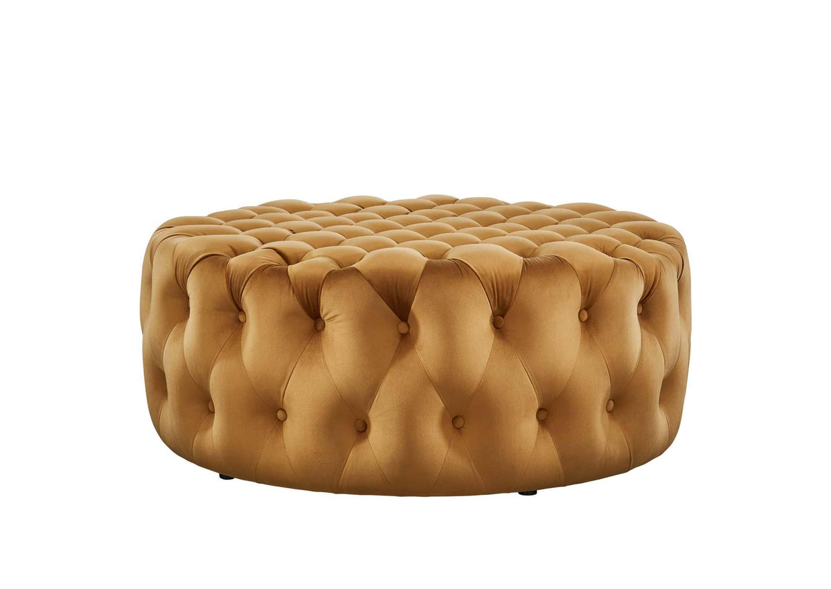 EEI-5469-COG Amour Tufted Button Large Round Performance Velvet Ottoman By Modway