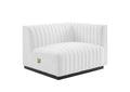 EEI-5493-BLK-WHI Conjure Channel Tufted Upholstered Fabric Right-Arm Chair By Modway