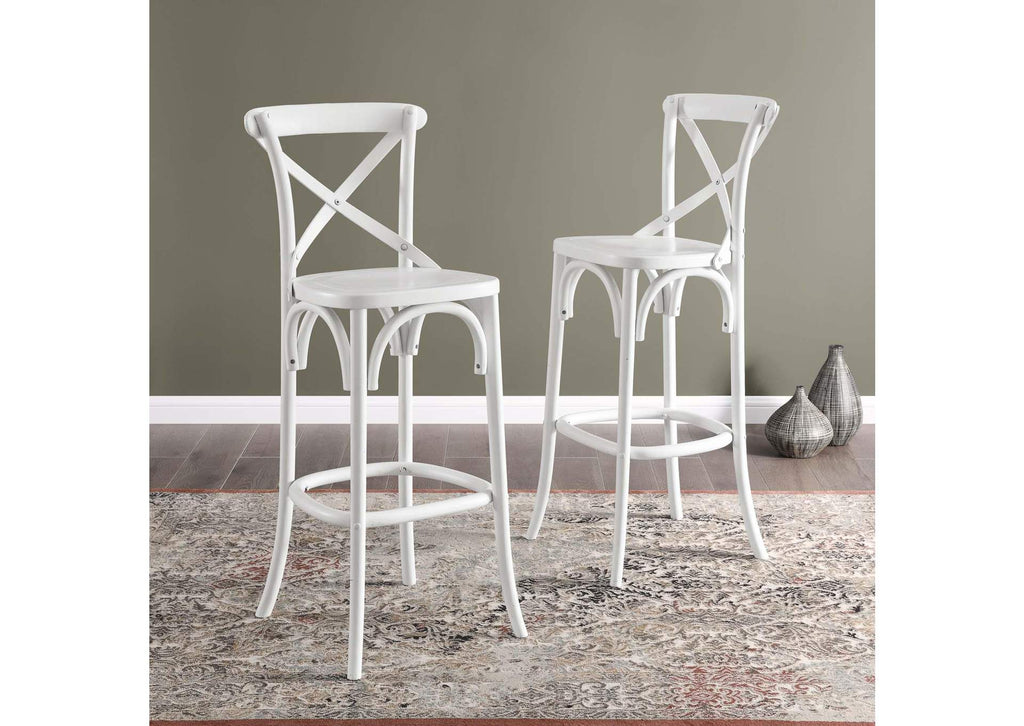EEI-5563-WHI Gear Bar Stool By Modway