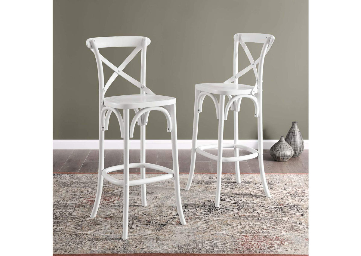 EEI-5563-WHI Gear Bar Stool By Modway