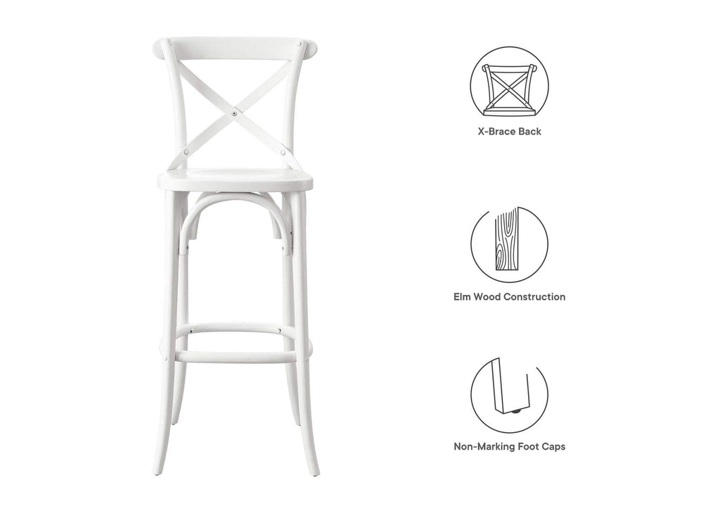 EEI-5563-WHI Gear Bar Stool By Modway