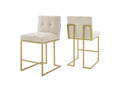 EEI-5571-GLD-BEI Privy Upholstered Fabric Counter Stool Set Of 2 By Modway