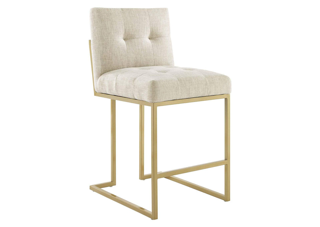 EEI-5571-GLD-BEI Privy Upholstered Fabric Counter Stool Set Of 2 By Modway