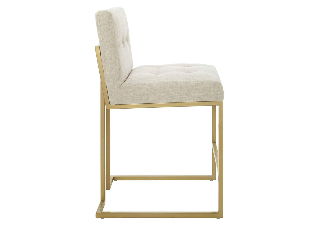 EEI-5571-GLD-BEI Privy Upholstered Fabric Counter Stool Set Of 2 By Modway