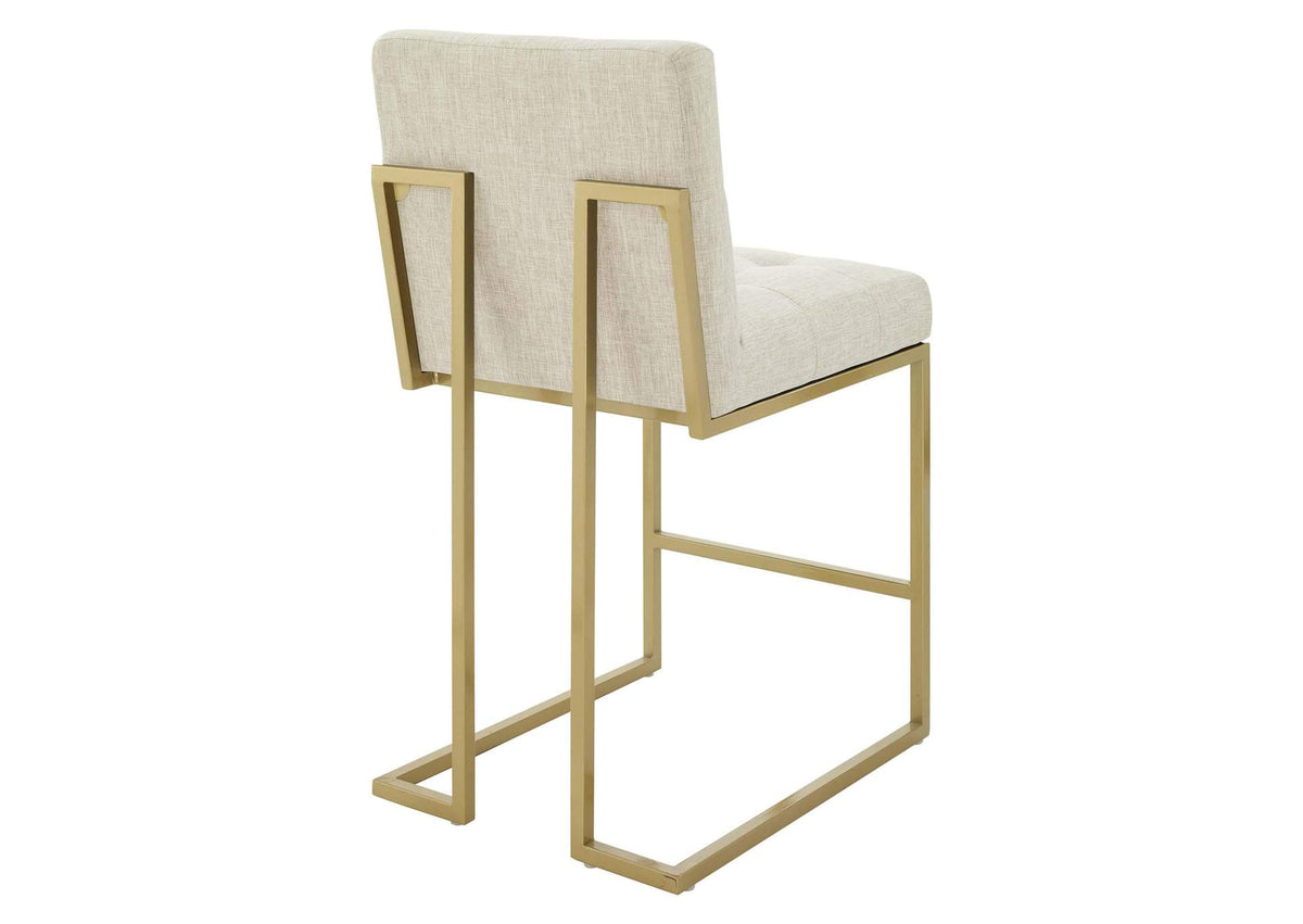 EEI-5571-GLD-BEI Privy Upholstered Fabric Counter Stool Set Of 2 By Modway