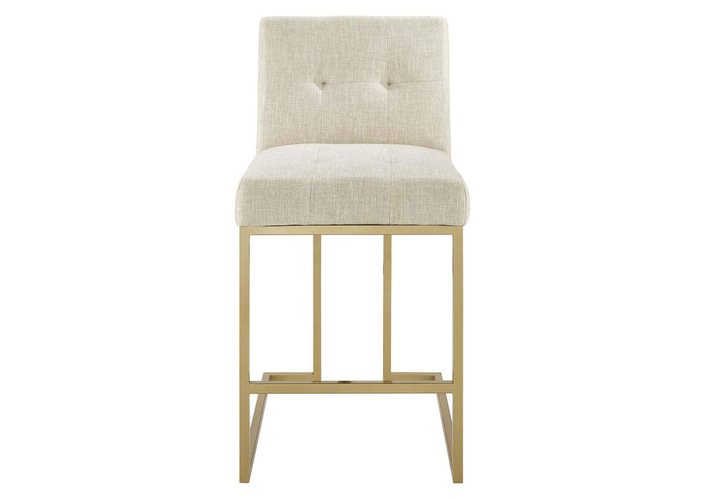 EEI-5571-GLD-BEI Privy Upholstered Fabric Counter Stool Set Of 2 By Modway