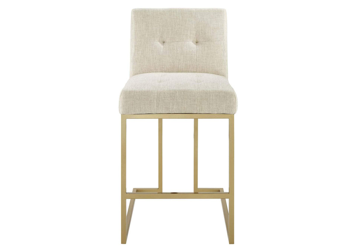 EEI-5571-GLD-BEI Privy Upholstered Fabric Counter Stool Set Of 2 By Modway