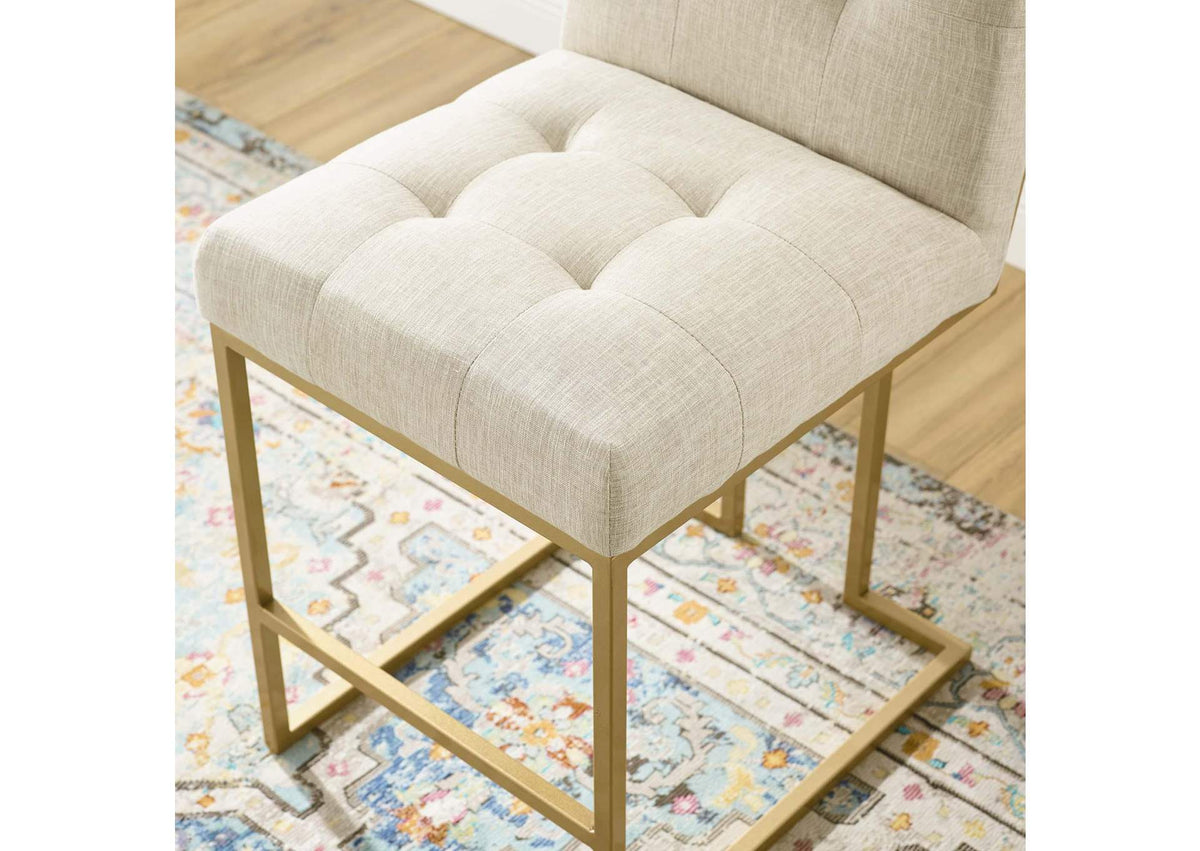 EEI-5571-GLD-BEI Privy Upholstered Fabric Counter Stool Set Of 2 By Modway