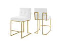 EEI-5571-GLD-WHI Privy Upholstered Fabric Counter Stool Set Of 2 By Modway