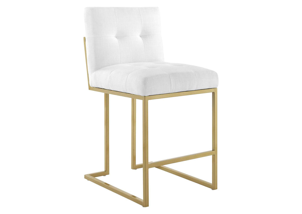 EEI-5571-GLD-WHI Privy Upholstered Fabric Counter Stool Set Of 2 By Modway