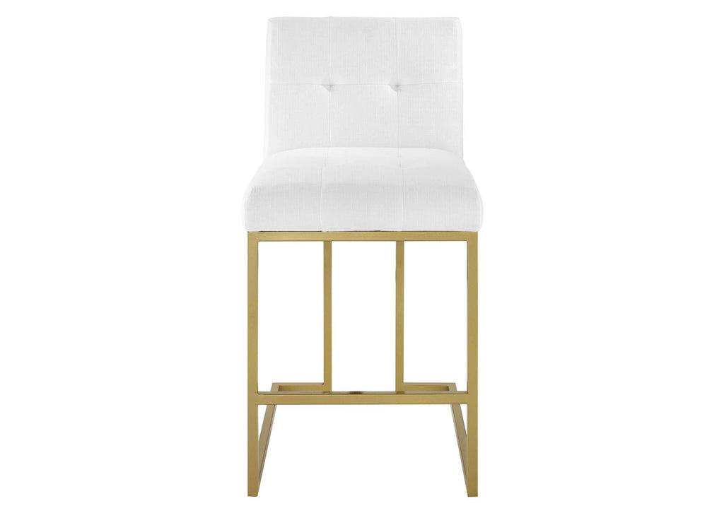 EEI-5571-GLD-WHI Privy Upholstered Fabric Counter Stool Set Of 2 By Modway