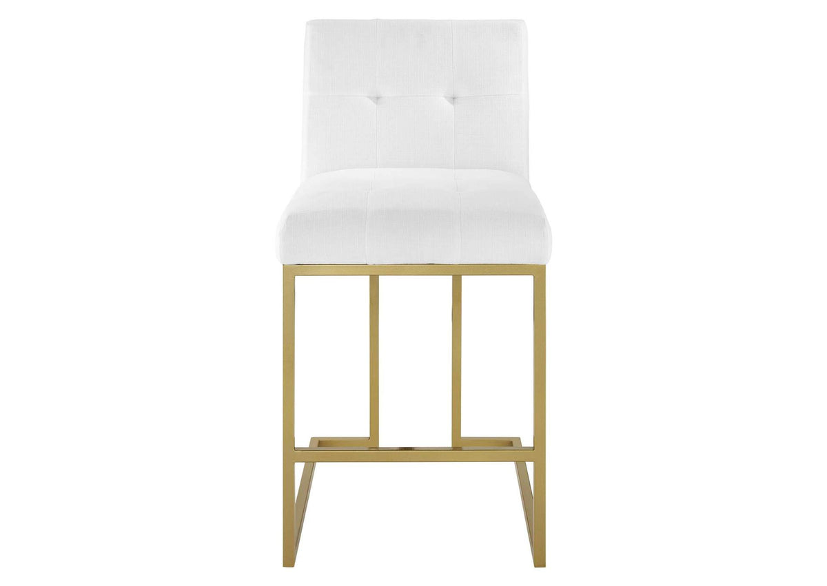 EEI-5571-GLD-WHI Privy Upholstered Fabric Counter Stool Set Of 2 By Modway