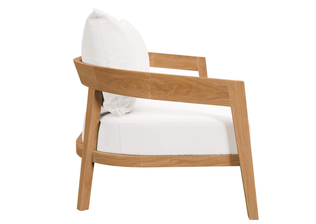 EEI-5601-NAT-WHI Brisbane Teak Wood Outdoor Patio Loveseat By Modway