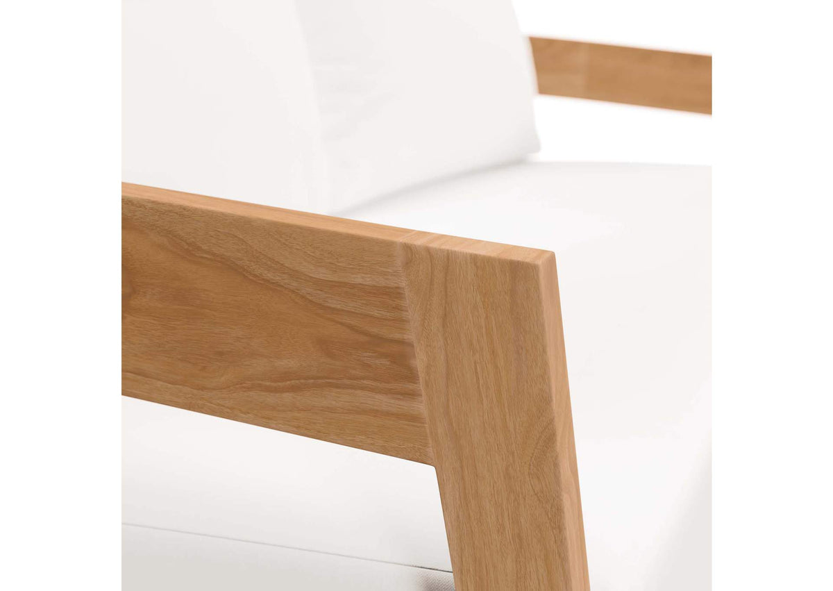 EEI-5601-NAT-WHI Brisbane Teak Wood Outdoor Patio Loveseat By Modway