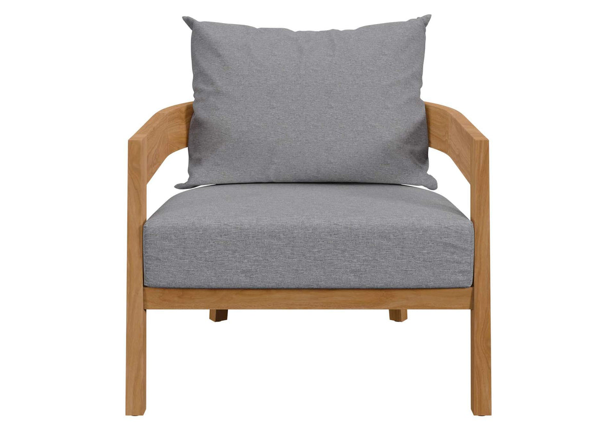 EEI-5602-NAT-GRY Brisbane Teak Wood Outdoor Patio Armchair By Modway