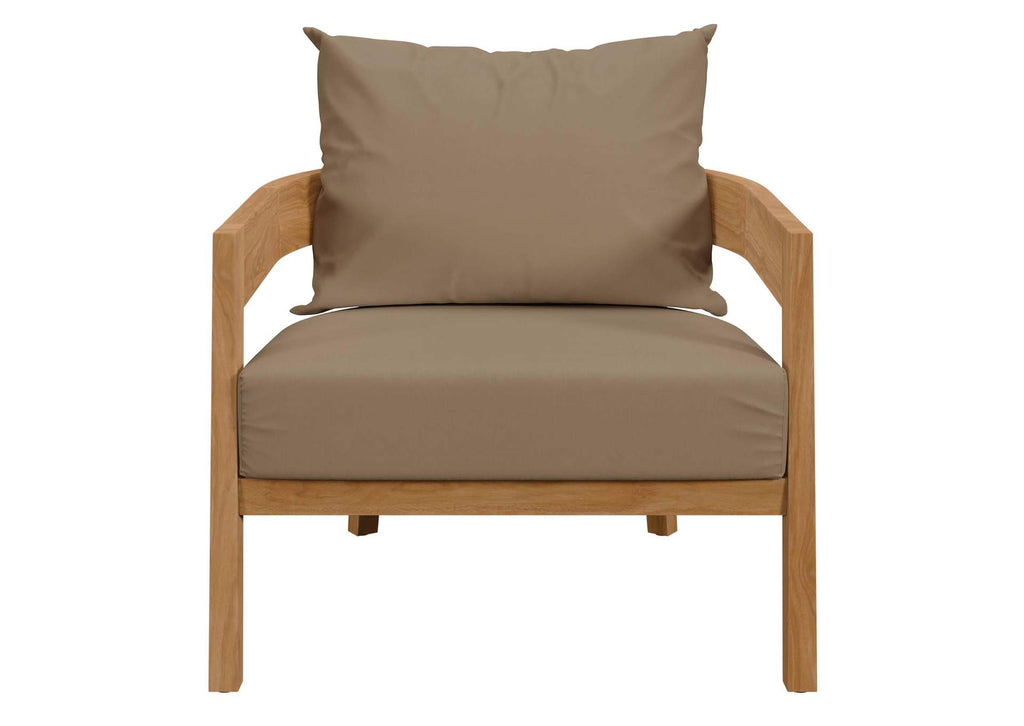 EEI-5602-NAT-LBR Brisbane Teak Wood Outdoor Patio Armchair By Modway