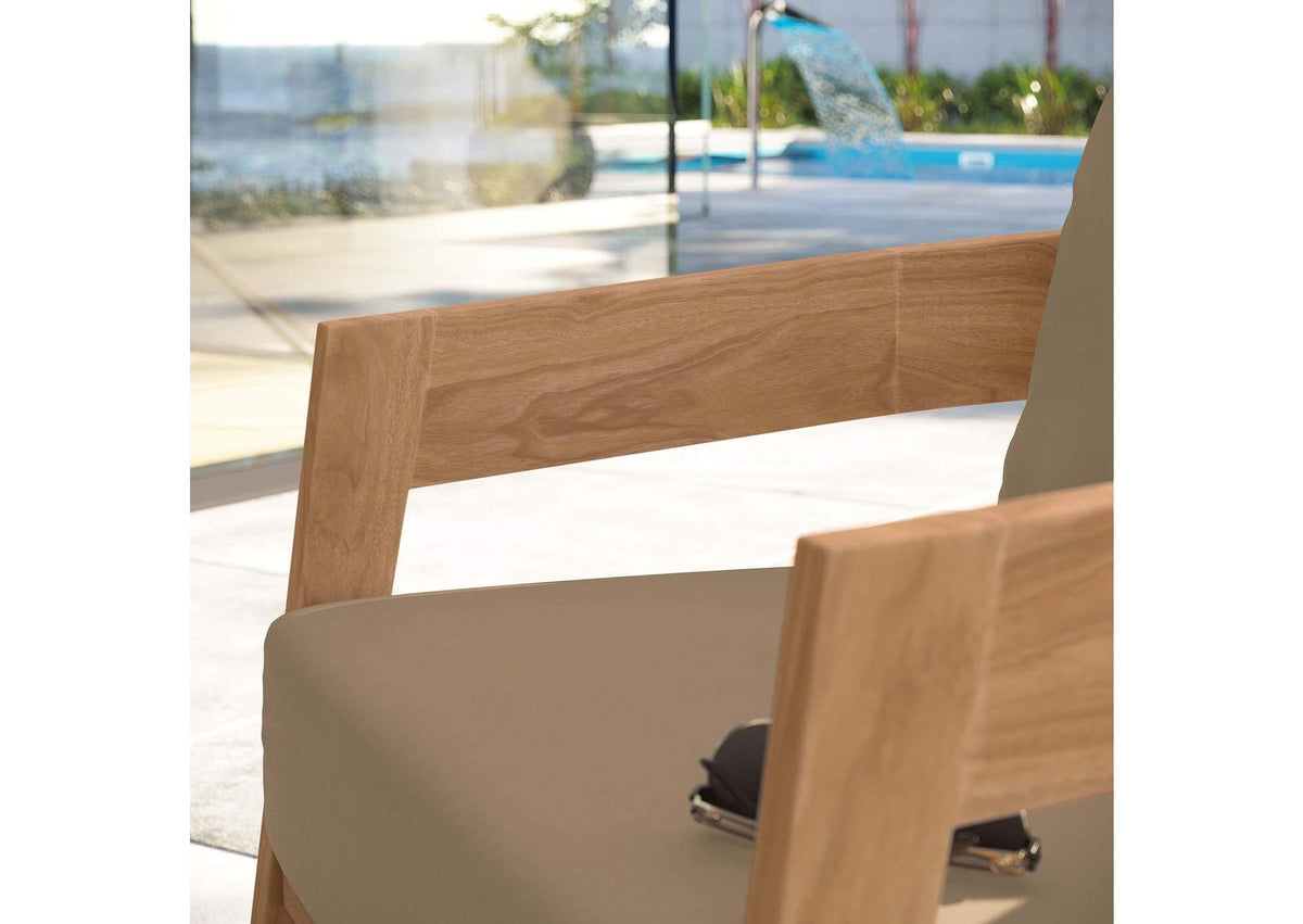 EEI-5602-NAT-LBR Brisbane Teak Wood Outdoor Patio Armchair By Modway