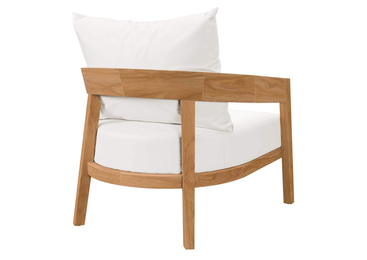 EEI-5602-NAT-WHI Brisbane Teak Wood Outdoor Patio Armchair By Modway