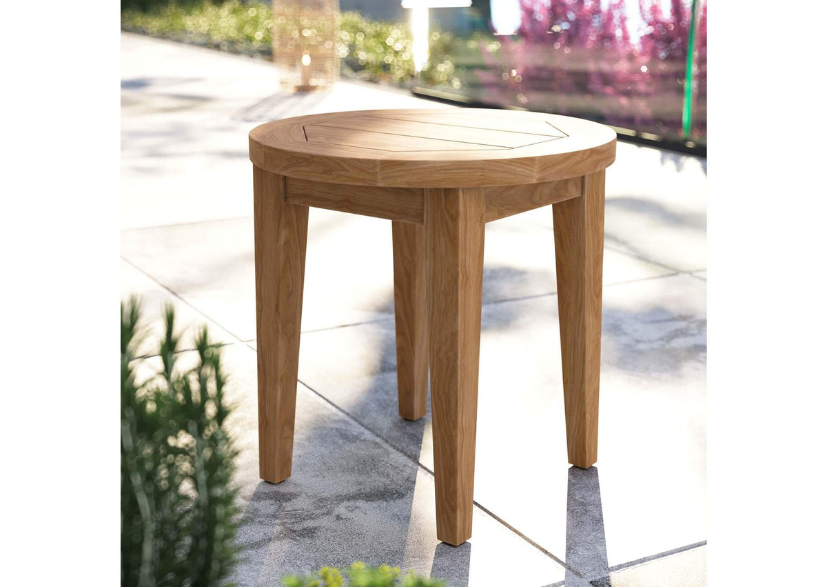 EEI-5604-NAT Brisbane Teak Wood Outdoor Patio Side Table By Modway