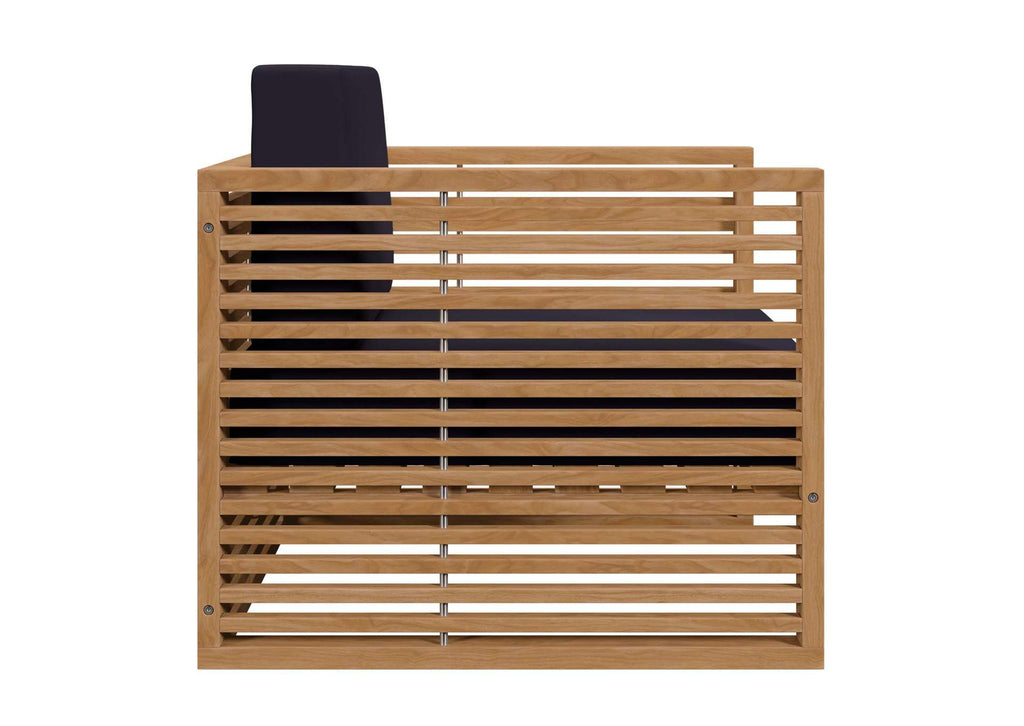 EEI-5606-NAT-NAV Carlsbad Teak Wood Outdoor Patio Armchair By Modway