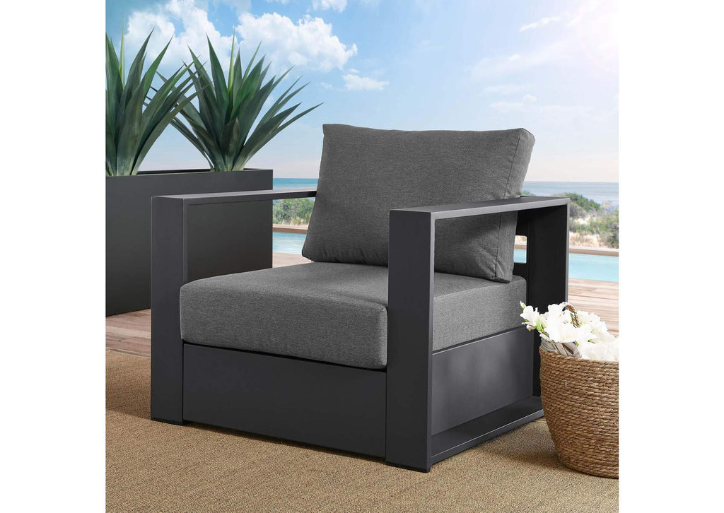 EEI-5675-GRY-CHA Tahoe Outdoor Patio Powder-Coated Aluminum Armchair By Modway