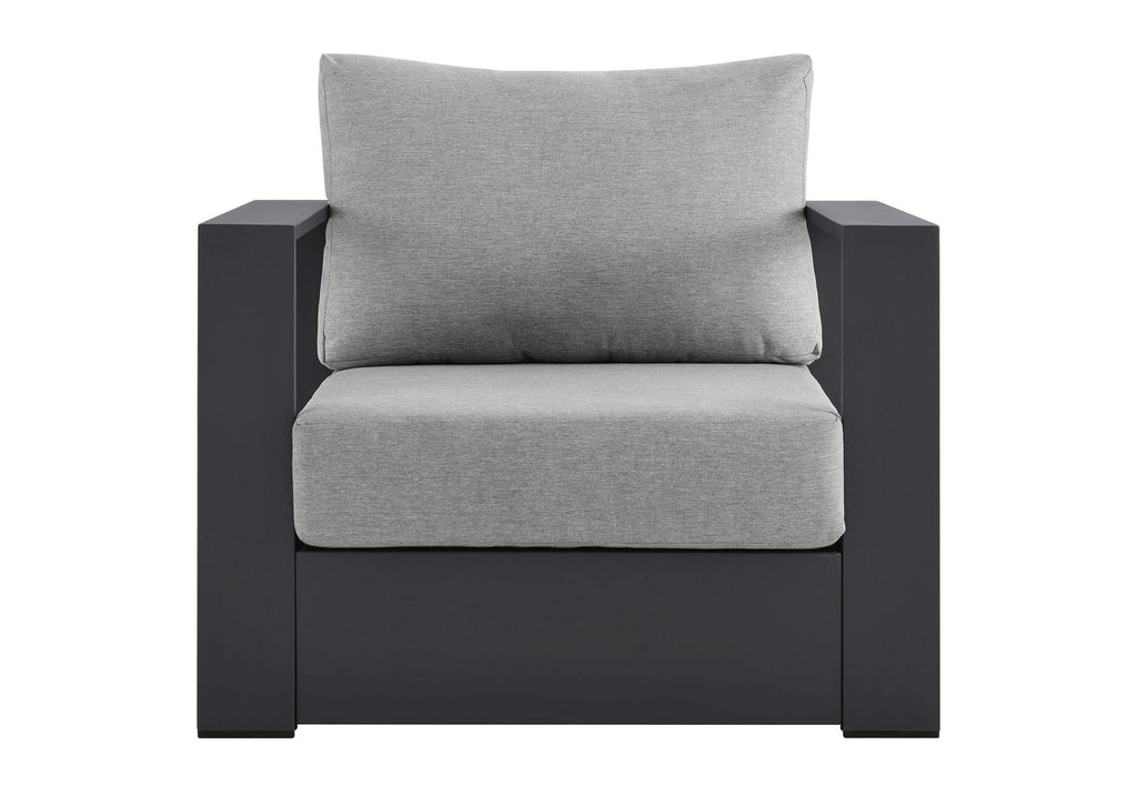 EEI-5675-GRY-GRY Tahoe Outdoor Patio Powder-Coated Aluminum Armchair By Modway