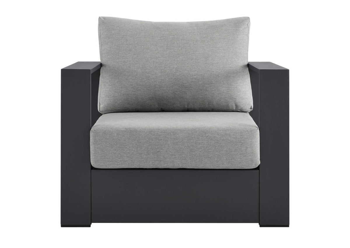 EEI-5675-GRY-GRY Tahoe Outdoor Patio Powder-Coated Aluminum Armchair By Modway