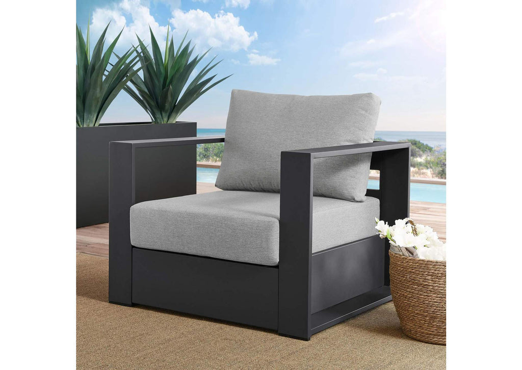 EEI-5675-GRY-GRY Tahoe Outdoor Patio Powder-Coated Aluminum Armchair By Modway