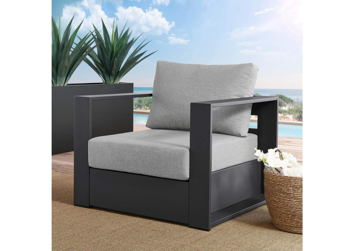 EEI-5675-GRY-GRY Tahoe Outdoor Patio Powder-Coated Aluminum Armchair By Modway