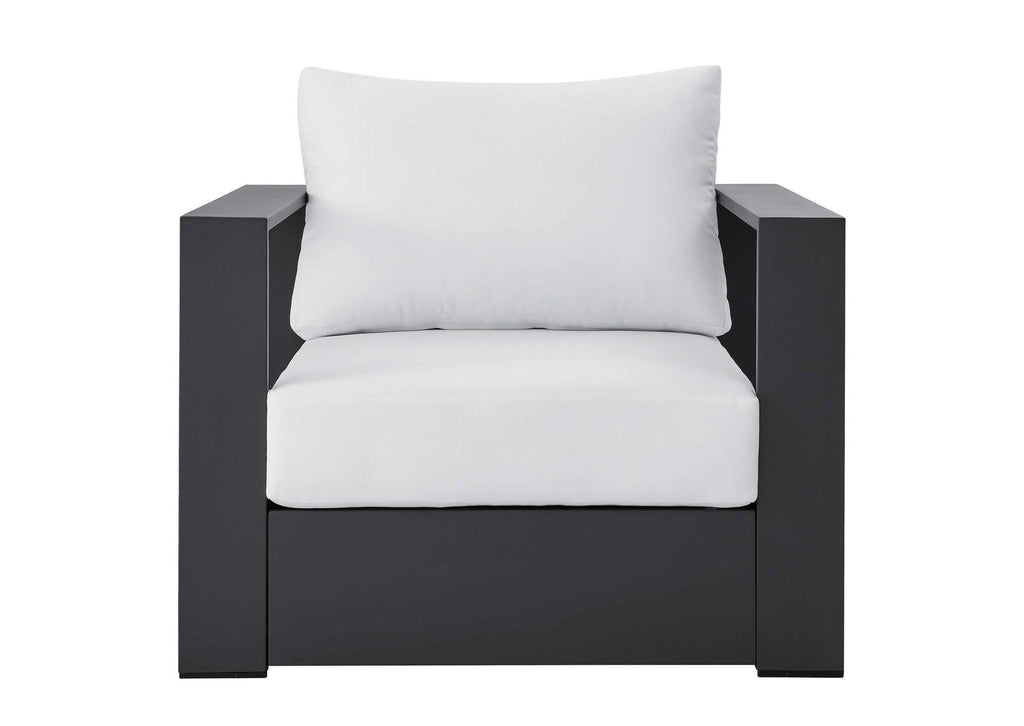 EEI-5675-GRY-WHI Tahoe Outdoor Patio Powder-Coated Aluminum Armchair By Modway