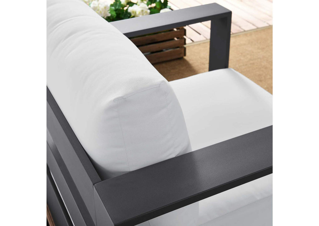 EEI-5675-GRY-WHI Tahoe Outdoor Patio Powder-Coated Aluminum Armchair By Modway