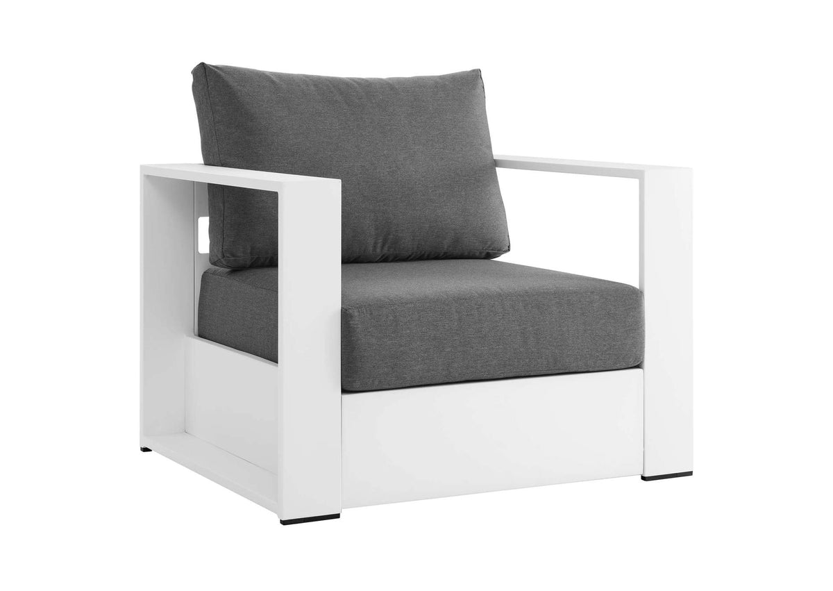 EEI-5675-WHI-CHA Tahoe Outdoor Patio Powder-Coated Aluminum Armchair By Modway