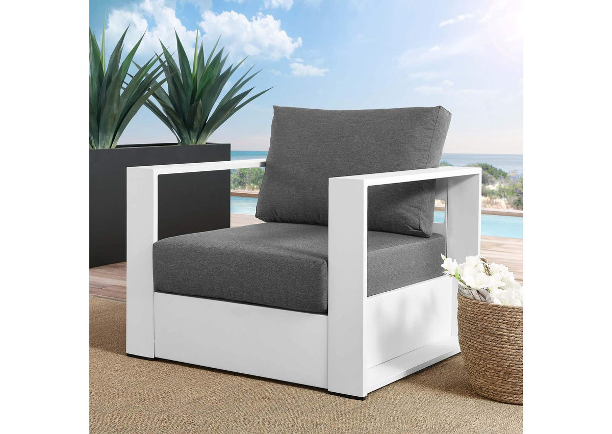 EEI-5675-WHI-CHA Tahoe Outdoor Patio Powder-Coated Aluminum Armchair By Modway