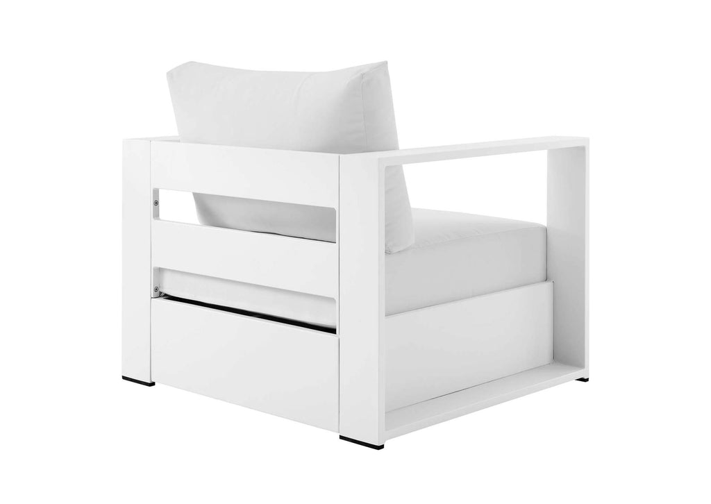 EEI-5675-WHI-WHI Tahoe Outdoor Patio Powder-Coated Aluminum Armchair By Modway