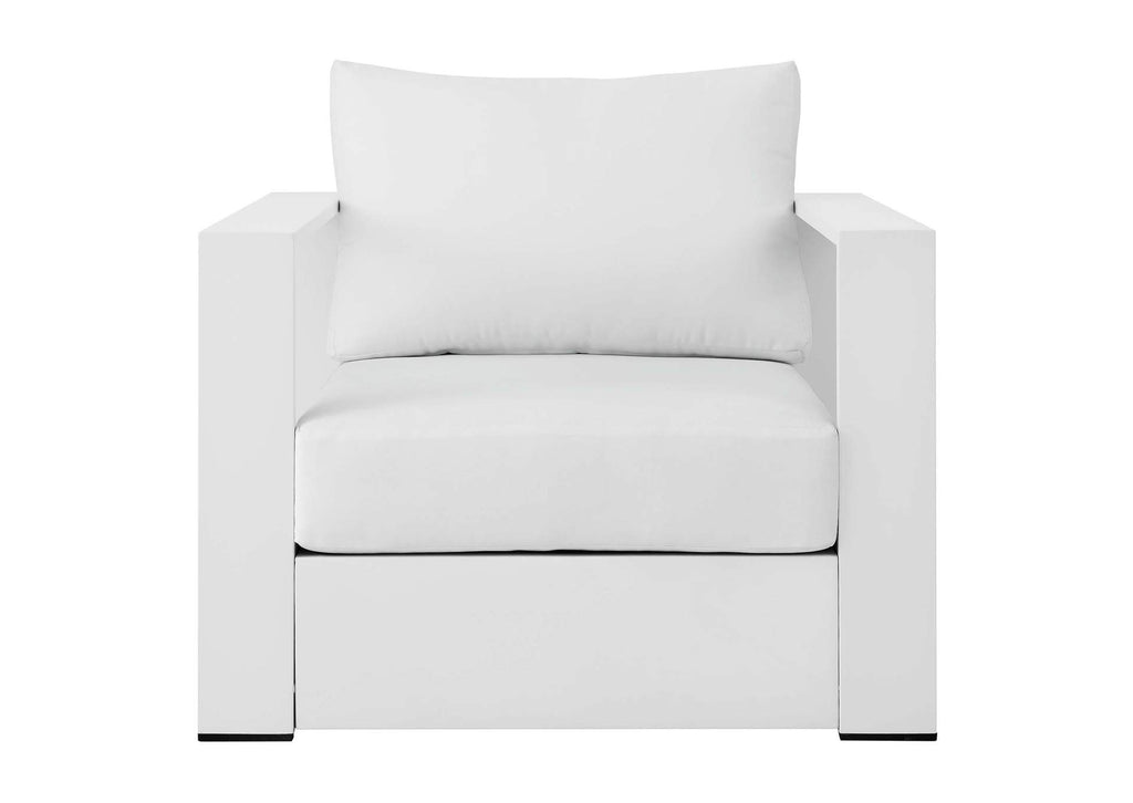 EEI-5675-WHI-WHI Tahoe Outdoor Patio Powder-Coated Aluminum Armchair By Modway