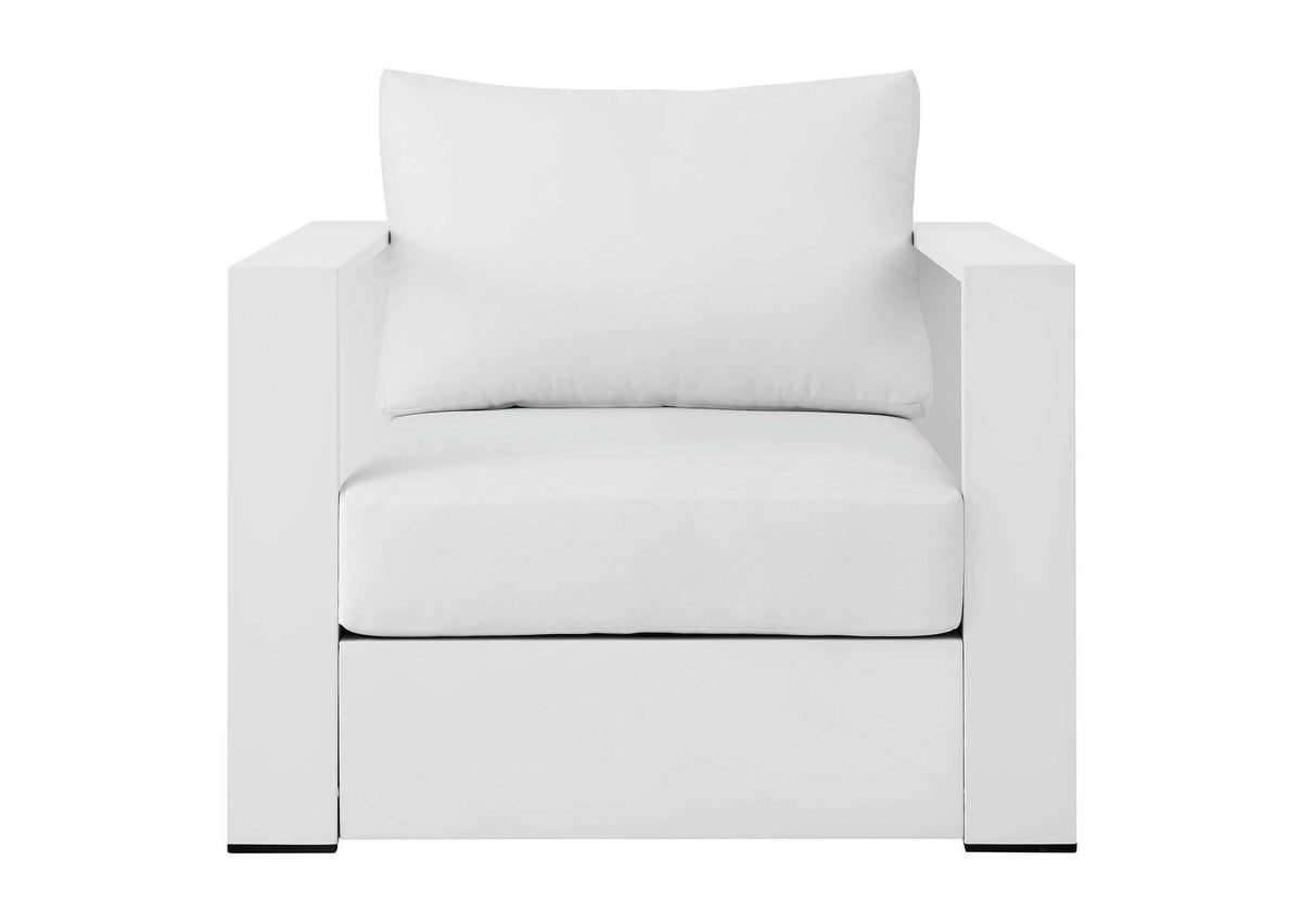 EEI-5675-WHI-WHI Tahoe Outdoor Patio Powder-Coated Aluminum Armchair By Modway