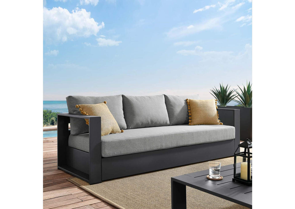 EEI-5676-GRY-GRY Tahoe Outdoor Patio Powder-Coated Aluminum Sofa By Modway