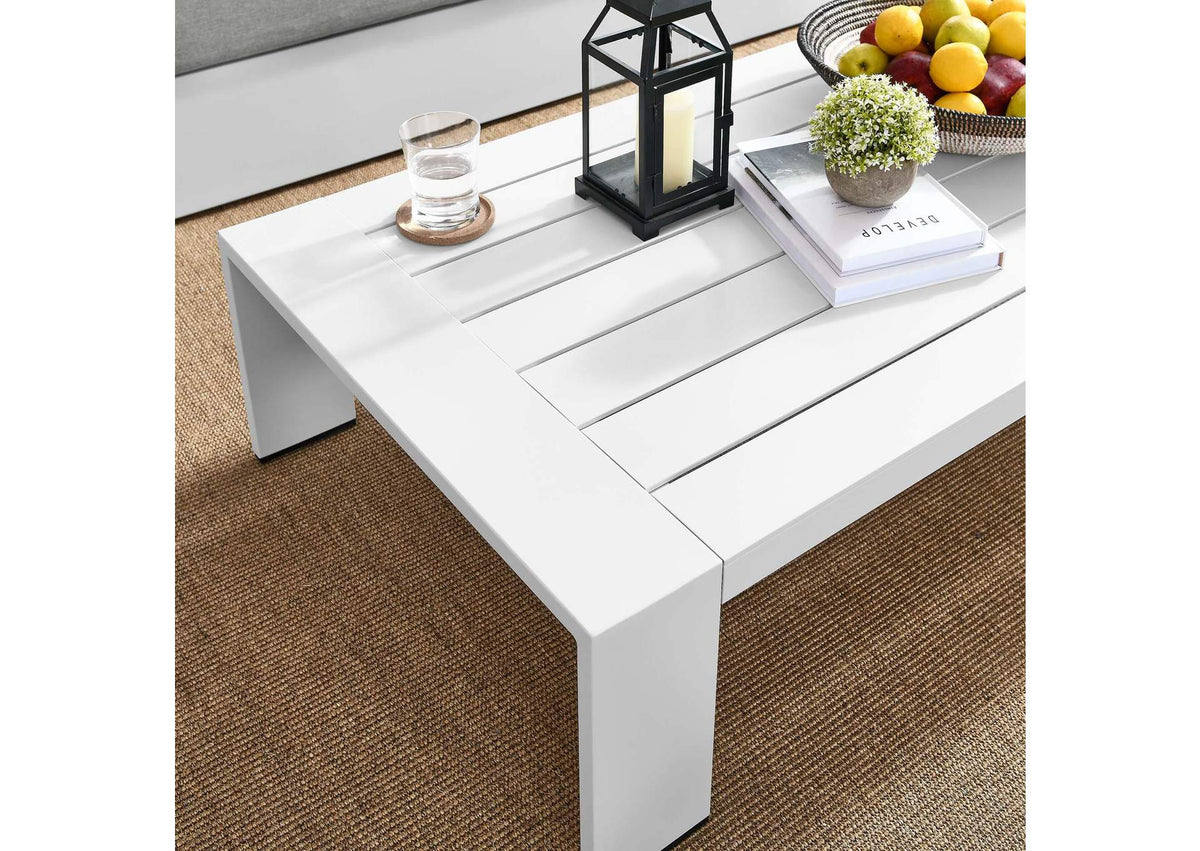 EEI-5677-WHI Tahoe Outdoor Patio Powder-Coated Aluminum Coffee Table By Modway