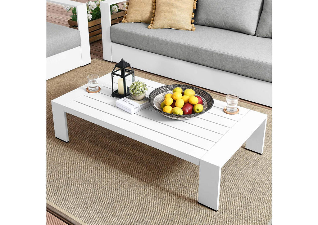 EEI-5677-WHI Tahoe Outdoor Patio Powder-Coated Aluminum Coffee Table By Modway